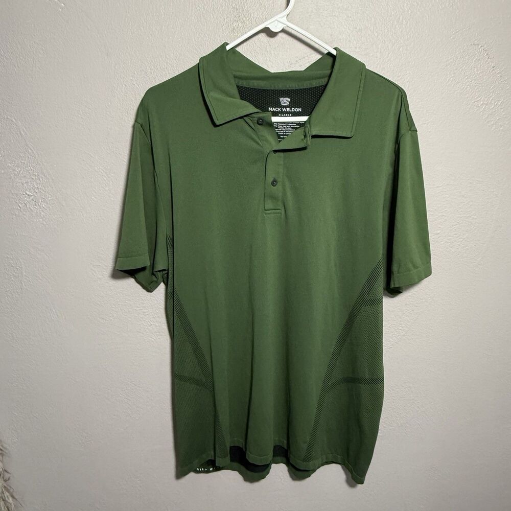 Mack Weldon Polo Shirt Mens Sz XL Green Performance Stretch Golf Summer Casual